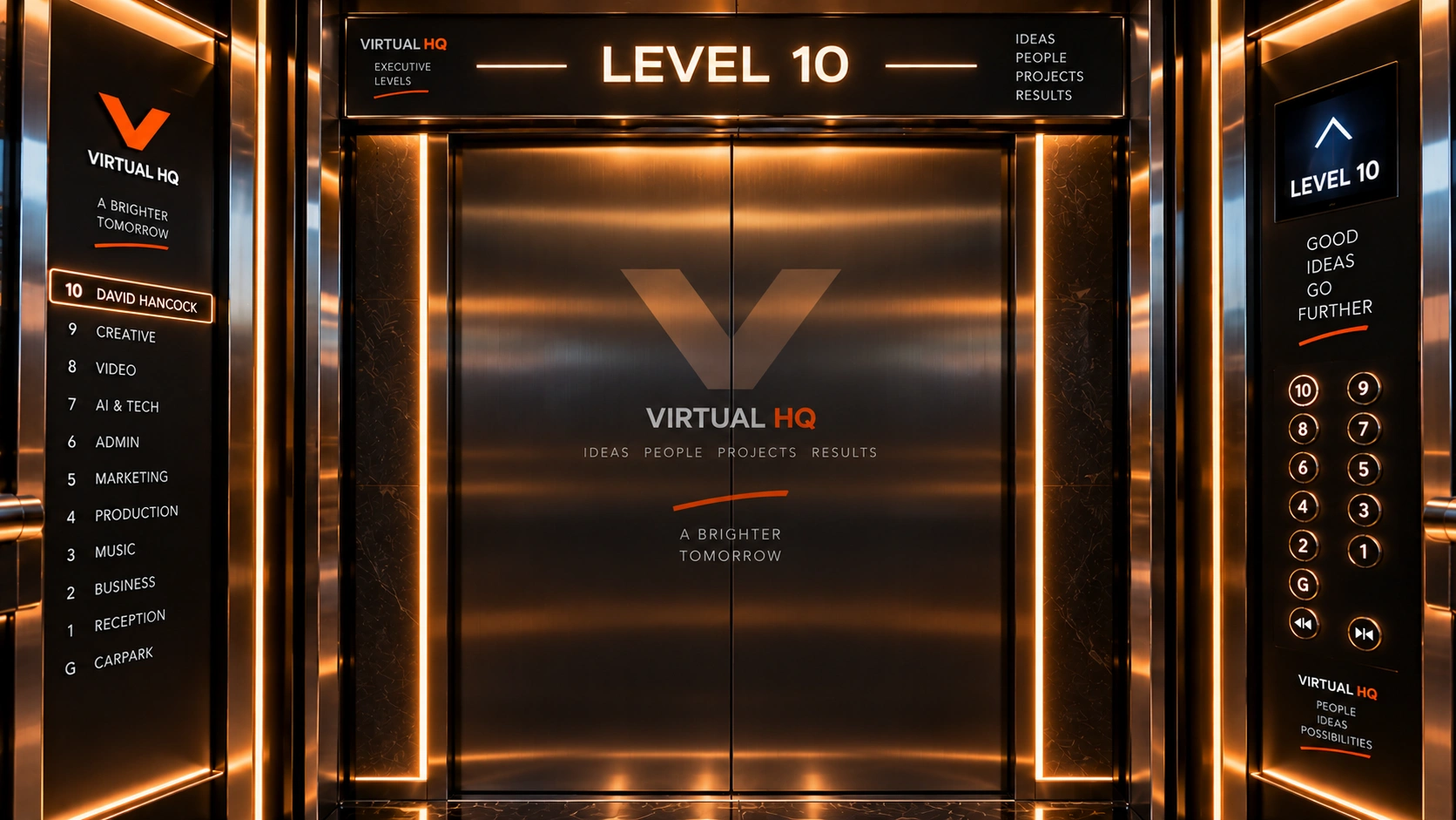 Closed lift doors at Level 10