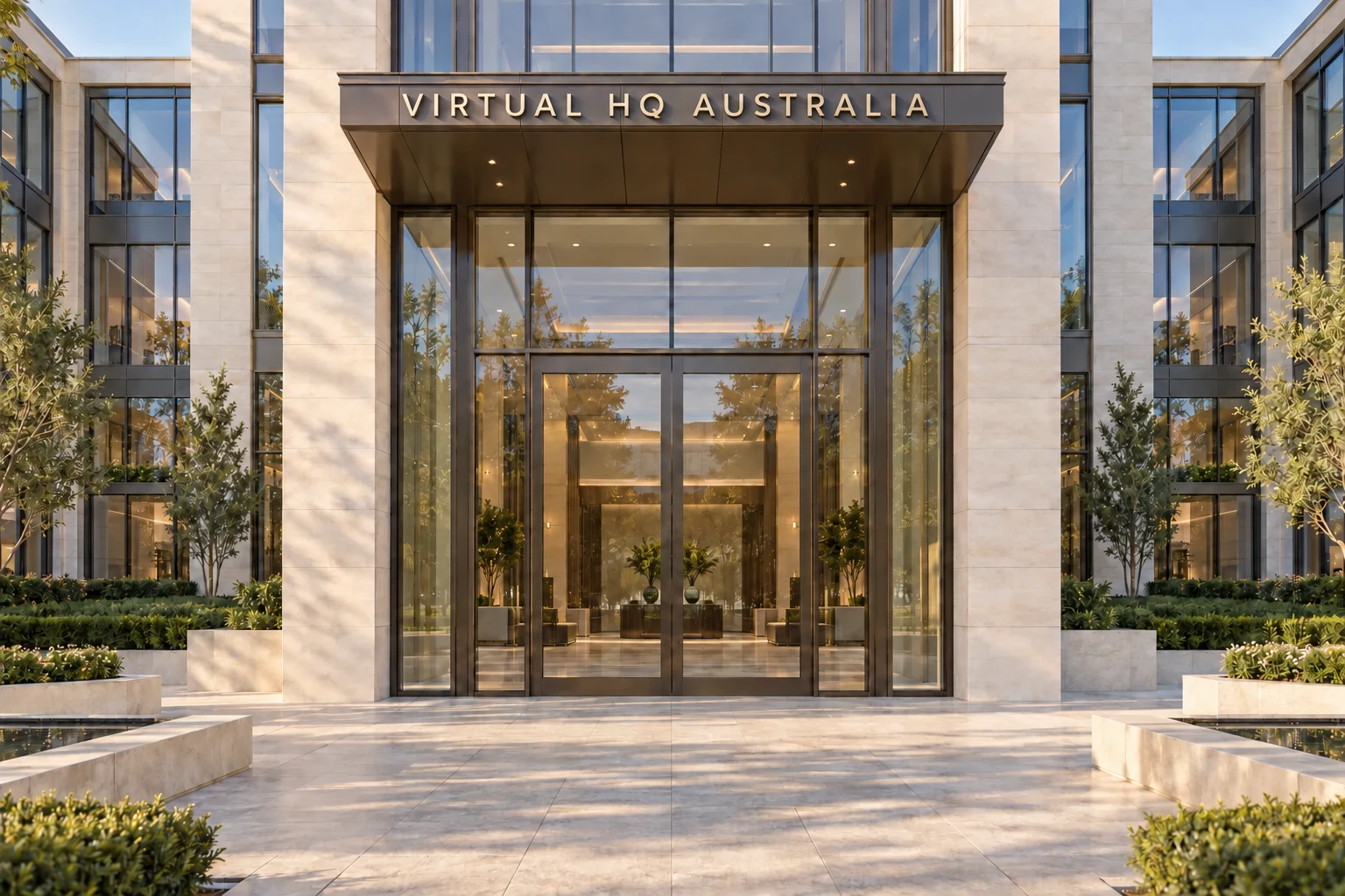 Virtual HQ Australia modern commercial office entrance